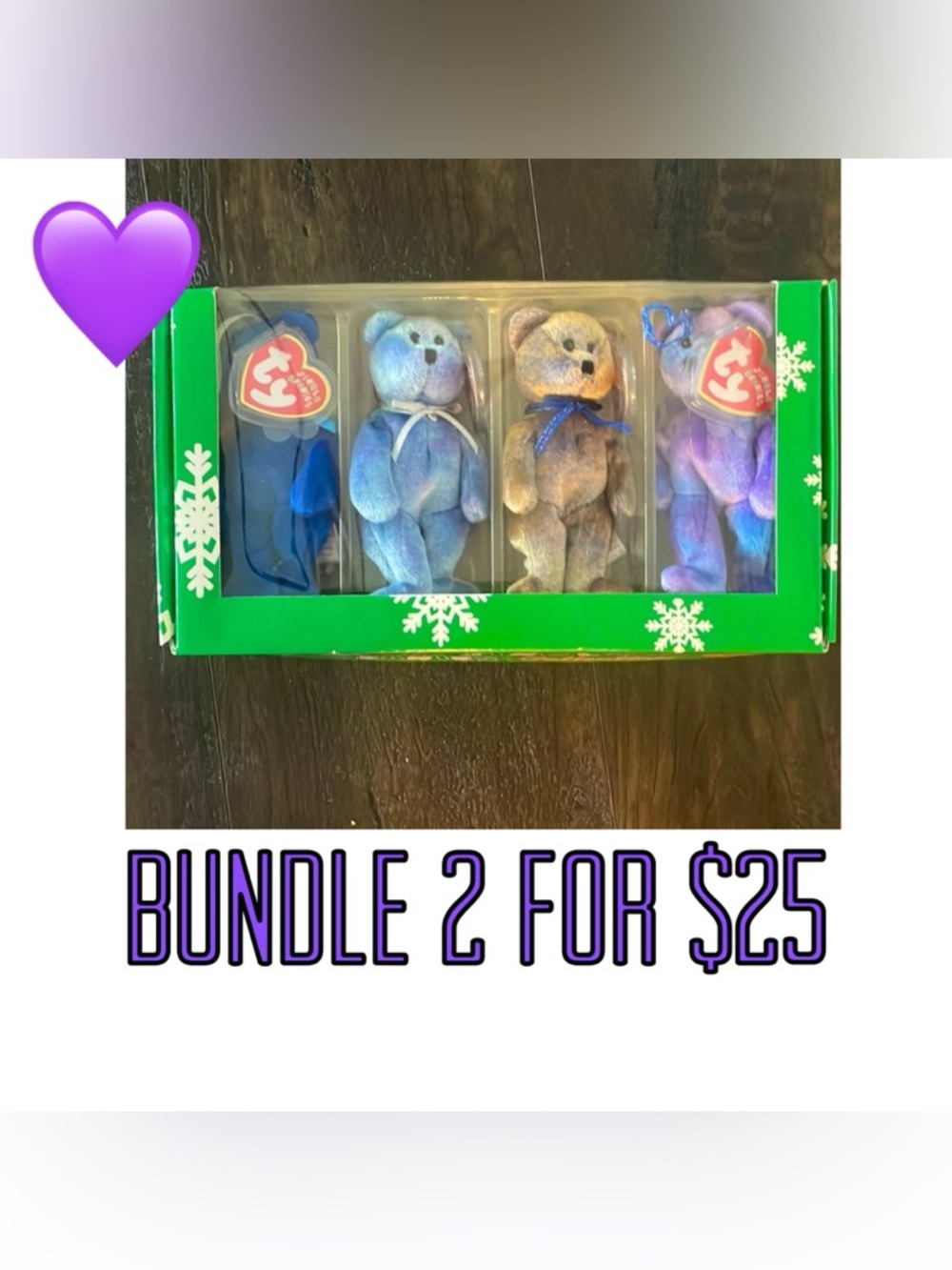 💜2 for $25💜2001 Jingle Beanies Collection - Clubby Edition 4 Beanie Ornaments